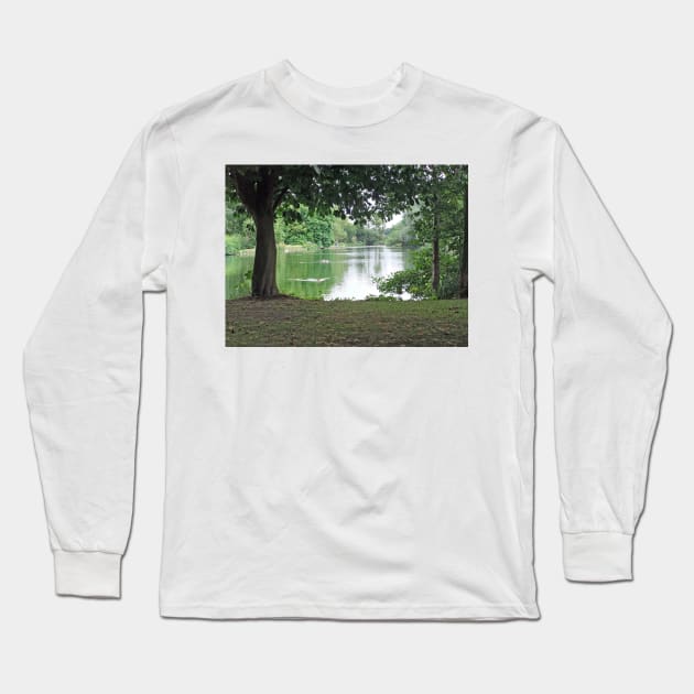 Tranquil Lake Long Sleeve T-Shirt by pinkal